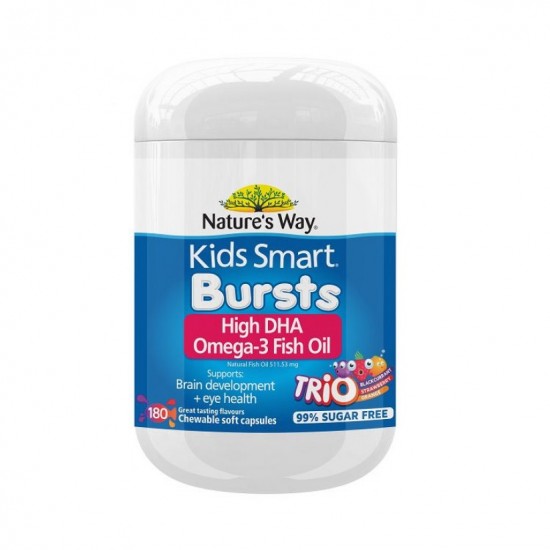 Nature's Way Kids Smart Omega 3 Fish Oil 佳思敏 儿童鱼油DHA 180粒 益智护眼三色鱼油软糖  11/24