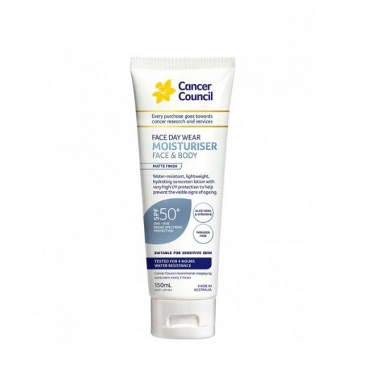 Cancer council Face & Body Moisturiser SPF50+ 澳美皙 面部身体低敏防晒霜150毫升 保质期：04/26