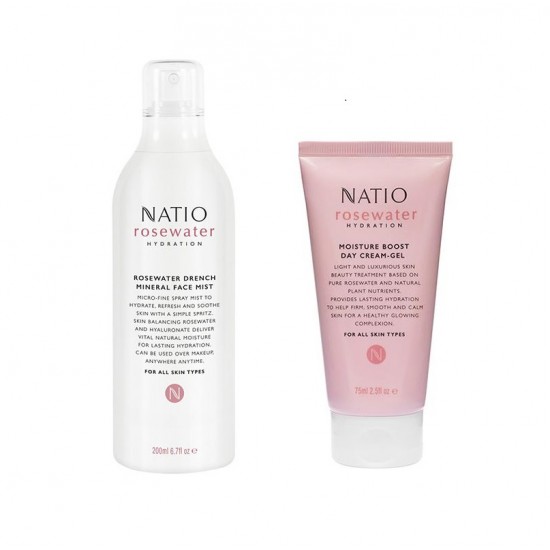 Natio rosewater hydration mist 玫瑰保湿套装：喷雾200ml+水凝霜75ml 